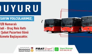 Şehir Merkezinde Yeni Toplu Taşıma Hattı Hizmete Başlıyor.