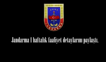 Jandarma 1 haftalık faaliyet detaylarını paylaştı.