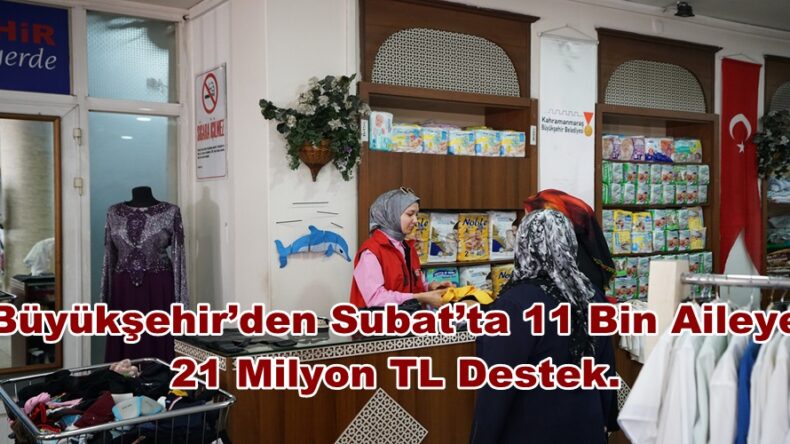 Büyükşehir’den Şubat’ta 11 Bin Aileye 21 Milyon TL Destek.