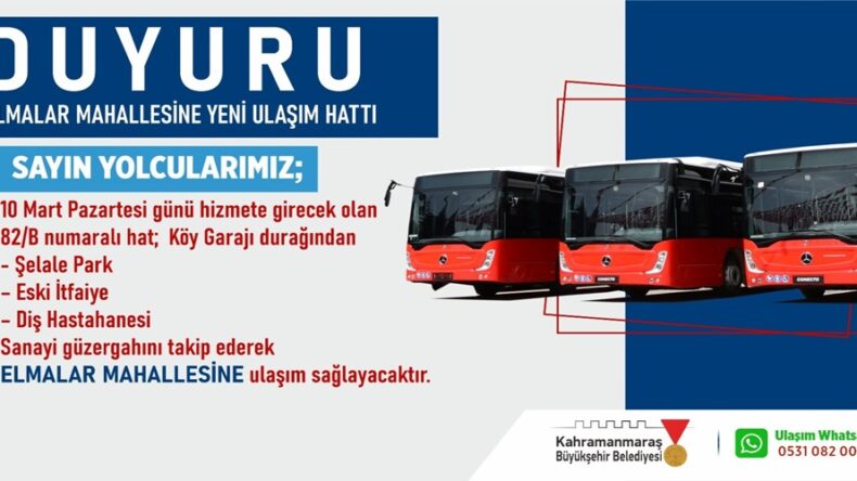 Elmalar Mahallesi’ne Yeni Toplu Taşıma Hattı Hizmete Başlıyor!.