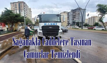 Sağanakla Caddelere Taşınan Çamurlar Temizlendi.