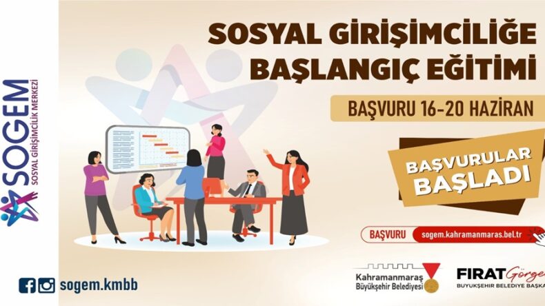SOGEM’de Sosyal Girişimciliğe Başlangıç Eğitimi’ne Başvurular Başladı!.