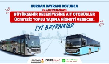 Bayram Süresince Büyükşehir Belediye Otobüsleri Ücretsiz!