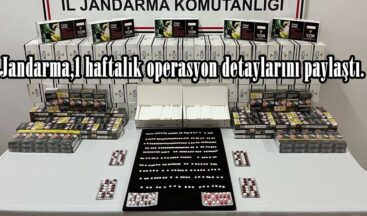 Jandarma,1 haftalık operasyon detaylarını paylaştı.