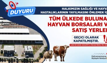 Hayvan Satış Yerleri Geçici Olarak Hizmete Kapatıldı!.