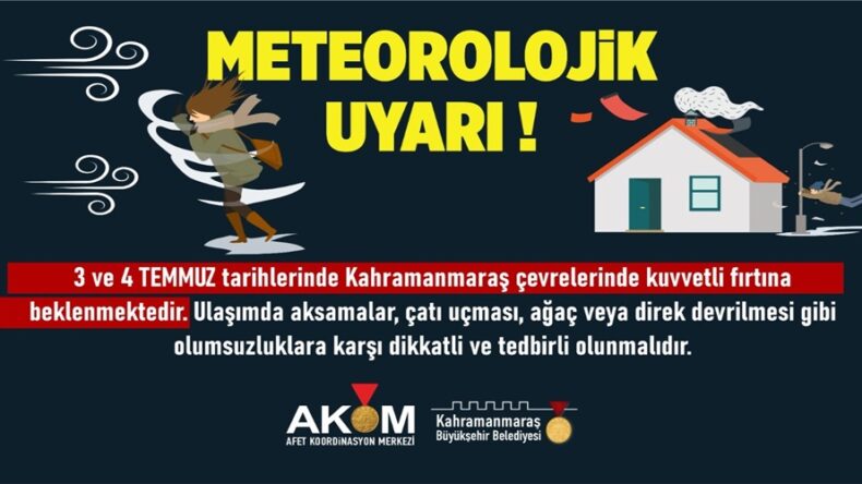 Şehir Genelinde Kuvvetli Rüzgâr ve Fırtına Uyarısı!.