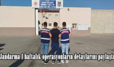 Jandarma 1 haftalık operasyonların detaylarını paylaştı.
