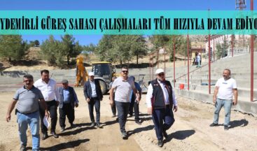 BAYDEMİRLİ GÜREŞ SAHASI ÇALIŞMALARI TÜM HIZIYLA DEVAM EDİYOR.