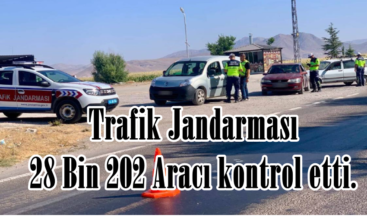 Trafik Jandarması 28 Bin 202 Aracı kontrol etti.