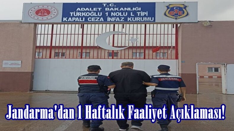Jandarma’dan 1 Haftalık Faaliyet Açıklaması!