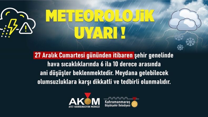 Soğuk Hava Uyarısı; Don ve Buzlanmaya Karşı Dikkat!.