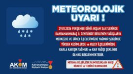 Vatandaşlar Yağmur ve Kar Yağışına Karşı Uyarıldı.