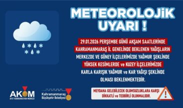 Vatandaşlar Yağmur ve Kar Yağışına Karşı Uyarıldı.