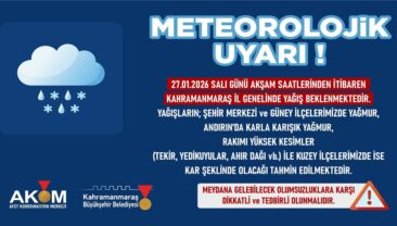 AKOM’dan Yağmur ve Kar Uyarısı.