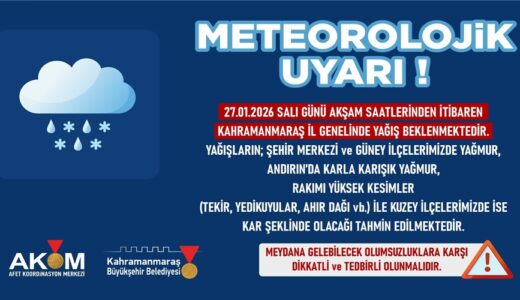 AKOM’dan Yağmur ve Kar Uyarısı.