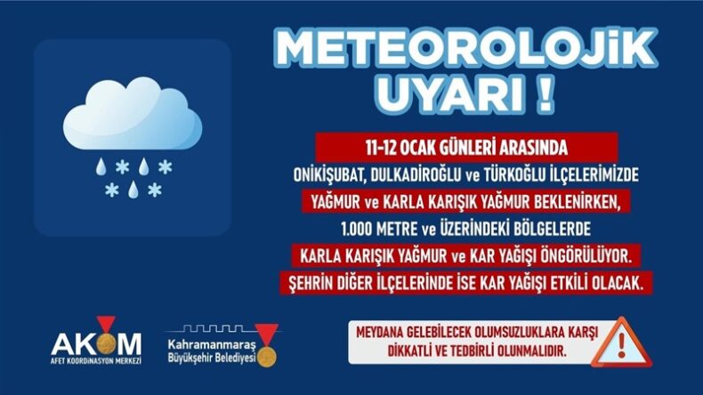Olumsuz Hava Koşullarına Dikkat!