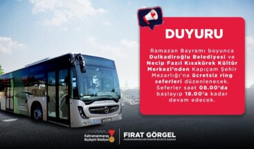 Büyükşehir’den Bayramda Şehir Merkezinden Kapıçam Mezarlığı’na Ücretsiz Toplu Taşıma.