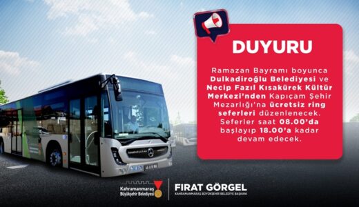Büyükşehir’den Bayramda Şehir Merkezinden Kapıçam Mezarlığı’na Ücretsiz Toplu Taşıma.