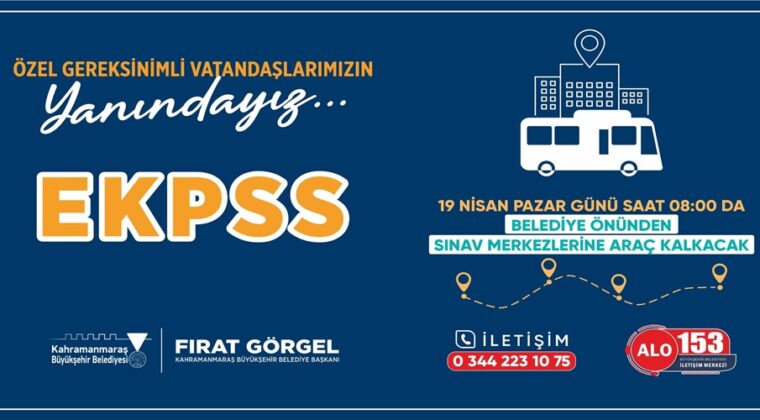 EKPSS’ye Girecek Vatandaşlara Büyükşehir’den Ulaşım Desteği.