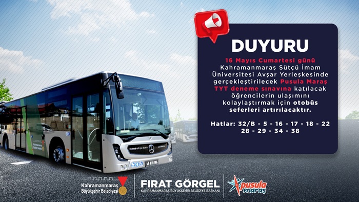 Büyükşehir’den YKS Öncesi Son Provaya Katılacak Gençlere Ulaşım Desteği
