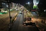 Büyükşehir’den Azerbaycan Bulvarı’nda Gece Asfalt Mesaisi.