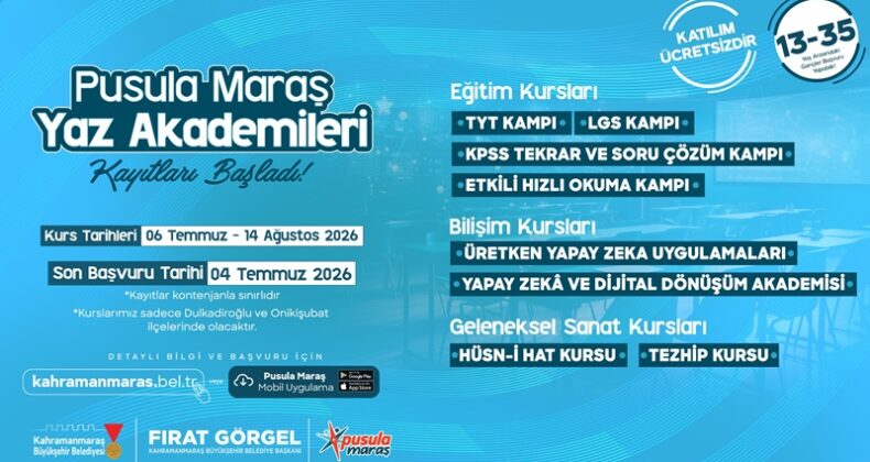 Pusula Maraş Yaz Akademileri’ne Kayıtlar Başladı.