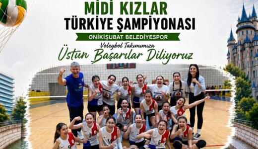 Onikişubat Belediyespor Midi Kız Voleybol Takımı Türkiye Şampiyonası Yolunda.