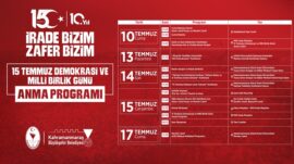 15 Temmuz Demokrasi ve Milli Birlik Günü Anma Programları Başlıyor.