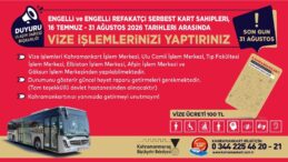 Engelli ve Engelli Refakatçi Serbest Kartlarında Vize Yenileme Dönemi Başladı.
