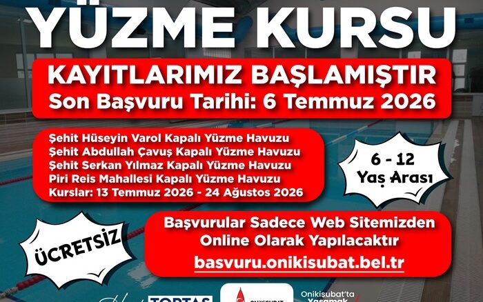 Onikişubat Belediyesi’nin ücretsiz Yaz Yüzme Kursları’na kayıtlar devam ediyor.